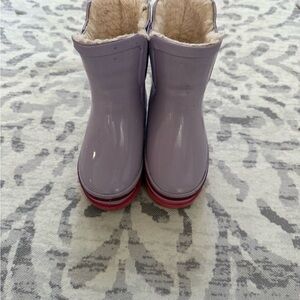 Cozy Lavender Kids Winter Boots with Pink Soles